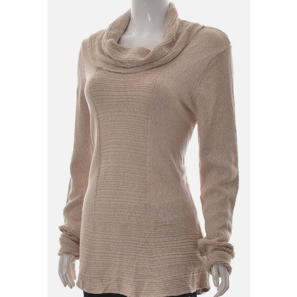 Women's Calvin Klein Beige Cowl Neck Sweater Tunic Size Medium M - Picture 9 of 9